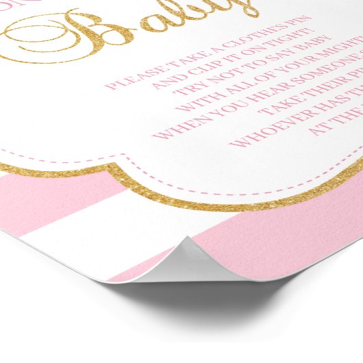 Tutu jurk zegt niet dat baby spelcode roze goud is poster (Hoek)