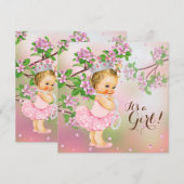 Tutu Kersenbloesem Parel Baby Shower Kaart (Voorkant / Achterkant)