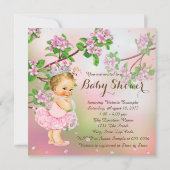 Tutu Kersenbloesem Parel Baby Shower Kaart (Achterkant)