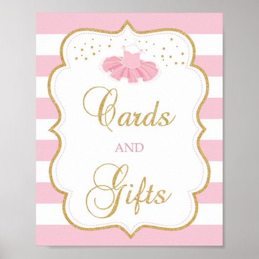 Tutu-kledingkaarten voor baby shower en cadeaubord poster (Voorkant)