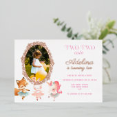 Tutu Leuke Ballerina Ballet Dieren Verjaardagsfees Folie Uitnodiging (Staand Voorkant)
