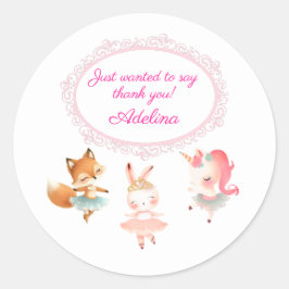 Tutu Leuke Ballerina Ballet Dieren Verjaardagsfees Ronde Sticker