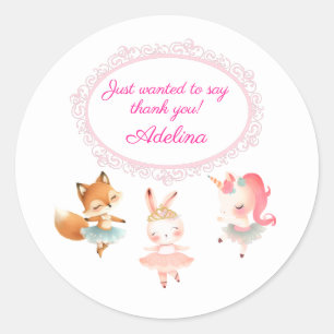 Tutu Leuke Ballerina Ballet Dieren Verjaardagsfees Ronde Sticker