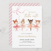 Tutu Leuke Verjaardag Ballerina uitnodiging (Voorkant / Achterkant)