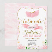Tutu leuke verjaardagsfeestje uitnodiging (Voorkant / Achterkant)