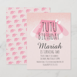 Tutu Meisje Verjaardag Roze Nep Glitters  Kaart