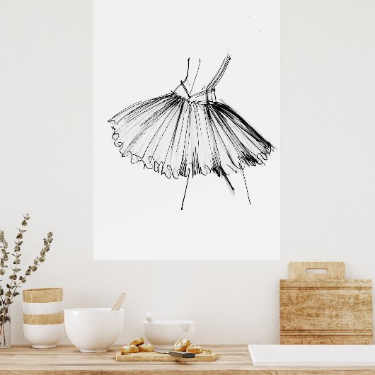 Tutu Mode Sketch Poster (Keuken)