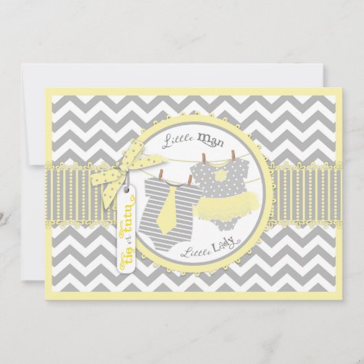 Tutu of Stropdas & Chevron Print Gender onthullen Kaart (Voorkant)