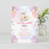 Tutu opgewonden baby meisje douche kaart (Staand voorkant)