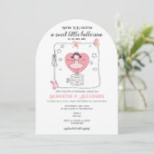 Tutu Opgewonden Ballerina QR Code Display Baby sho Kaart (Staand voorkant)