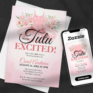 Tutu Opgewonden Bloemige Cute Baby Shower Kaart