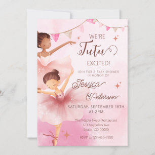 Tutu opgewonden Roze Ballerina Ballet Baby Shower Kaart