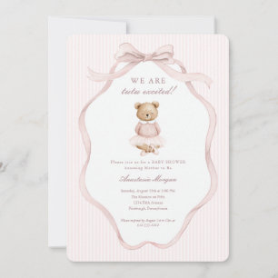 Tutu Opgewonden Roze Coquette Teddibeer Baby Showe Kaart