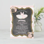 Tutu Opgewonden Tutu Baby shower Uitnodiging (Staand voorkant)