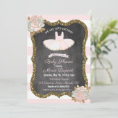 Tutu Opgewonden Tutu Baby shower Uitnodiging (Staand voorkant)