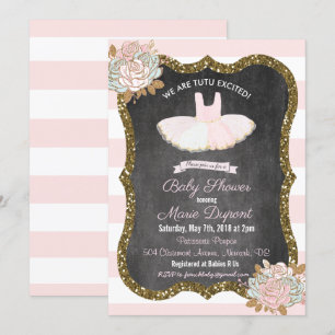 Tutu Opgewonden Tutu Baby shower Uitnodiging