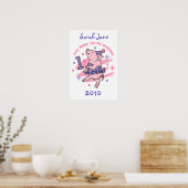 Tutu Piggy 1st Birthday Custom Poster (Keuken)