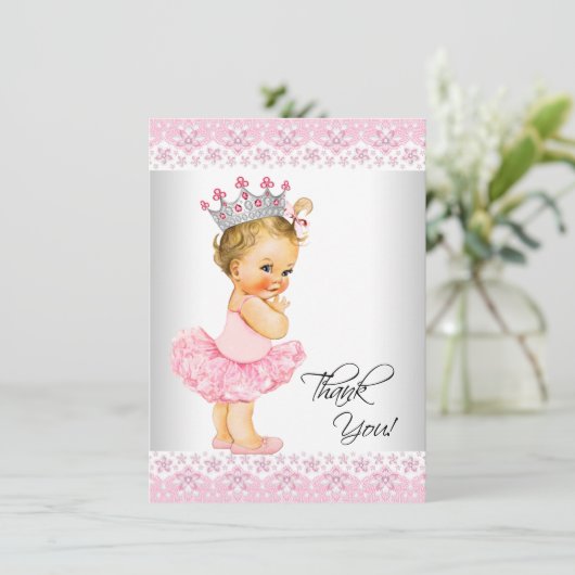 Tutu Princess Baby shower Bedankt (Staand voorkant)