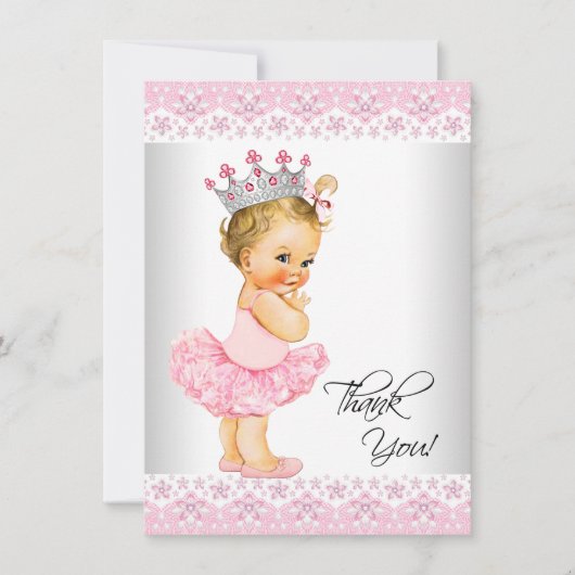 Tutu Prinses Baby Shower Bedankt (Voorkant)