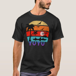 Tutu Retro Zonsondergang Oceaan Grootvader T-shirt