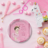 Tutu Schattige 1e Verjaardag Brunette Prinses Faux Papieren Bordje (Feest)