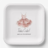 Tutu Schattige Ballerina Ballet Roze Script Verjaa Papieren Bordje (Voorkant)