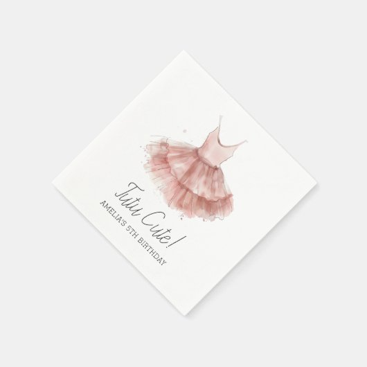 Tutu Schattige Ballerina Ballet Roze Script Verjaa Servet (Hoek)