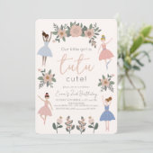 Tutu Schattige Ballerina Bloemen Meisje 2e Verjaar Kaart (Staand voorkant)