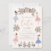 Tutu Schattige Ballerina Bloemen Meisje 2e Verjaar Kaart (Voorkant)