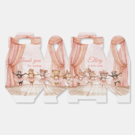 🦊🐰🩰 "TuTu Schattige" Ballerina Party Boxen Bedankdoosjes (Ongevouwen)
