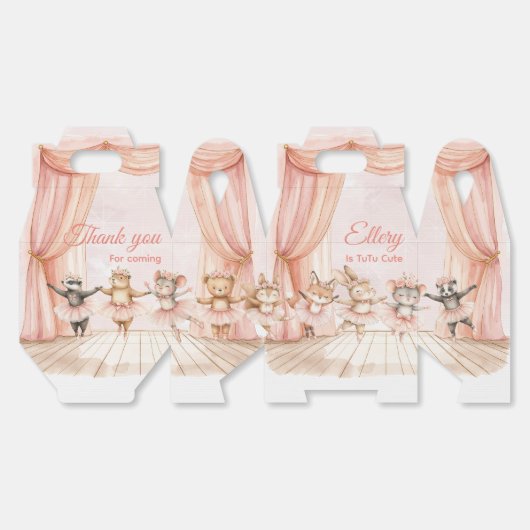 🦊🐰🩰 "TuTu Schattige" Ballerina Party Boxen Bedankdoosjes (Ongevouwen)
