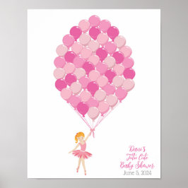 Tutu Schattige Ballet Baby shower Gast Inloggen Po Poster
