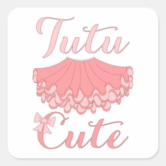 Tutu Schattige Ballet Sticker (Voorkant)