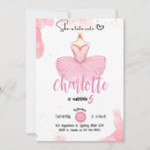 tutu schattige Ballet verjaardagsuitnodiging Kaart (Voorkant)