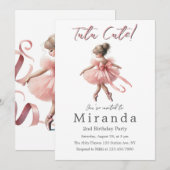Tutu Schattige | Betoverde Ballerina Verjaardagsfe Kaart (Voorkant / Achterkant)