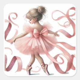 Tutu Schattige | Betoverde Ballerina Verjaardagsfe Vierkante Sticker