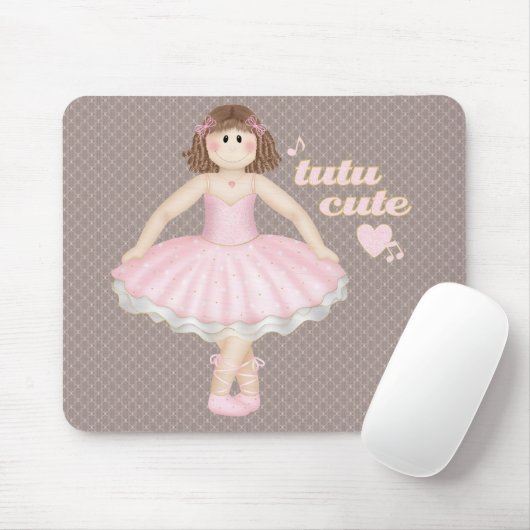 Tutu Schattige (Brunette) - Mousepad Muismat (Met muis)