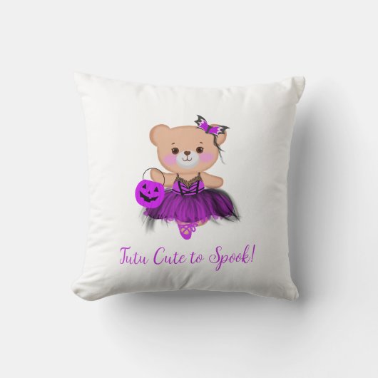 Tutu Schattige voor Spook! Teddy Bear Witch Baller Kussen (Voorkant)