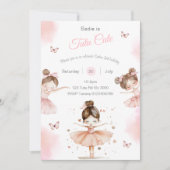 Tutu Schattigee ballerina 2e verjaardagsuitnodigin Kaart (Voorkant)