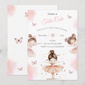 Tutu Schattigee ballerina 2e verjaardagsuitnodigin Kaart (Voorkant / Achterkant)