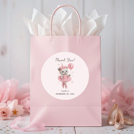 Tutu Schattigee Ballerina Beer 1e Verjaardag Dank Ronde Sticker