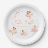 Tutu Schattigee Ballerina Verjaardag Papieren Bordje (Voorkant)