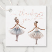 Tutu Schattigee Elegante Ballerina Verjaardag Dank Bedankjes Labels (Voorkant)