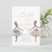 Tutu Schattigee Elegante Ballerina Waterverf Verja Kaart (Staand voorkant)