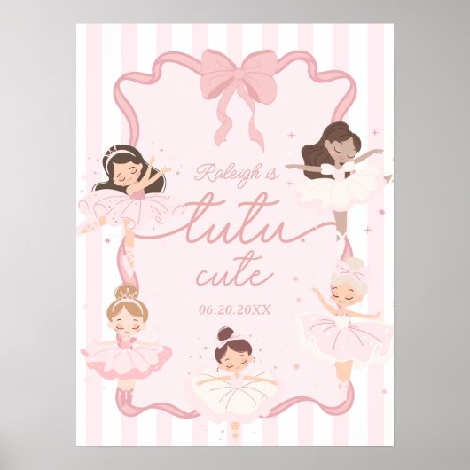 Tutu Schattigee meisjes '2e ballerina verjaardag w Poster (Voorkant)