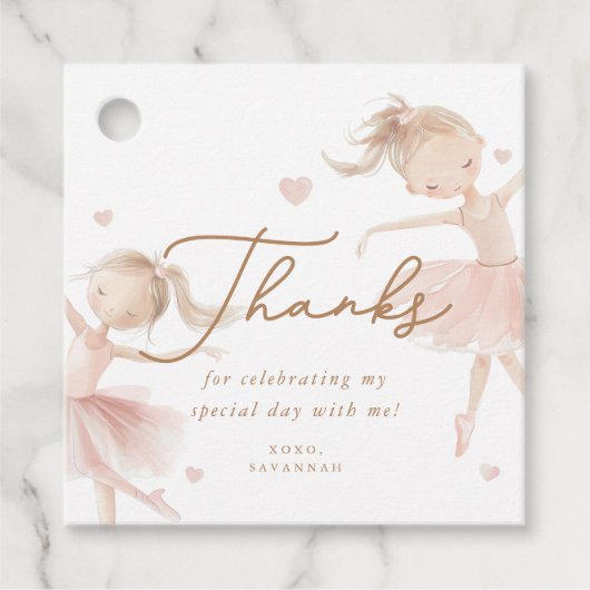 Tutu Schattigee meisjes tweede ballerina verjaarda Bedankjes Labels (Voorkant)