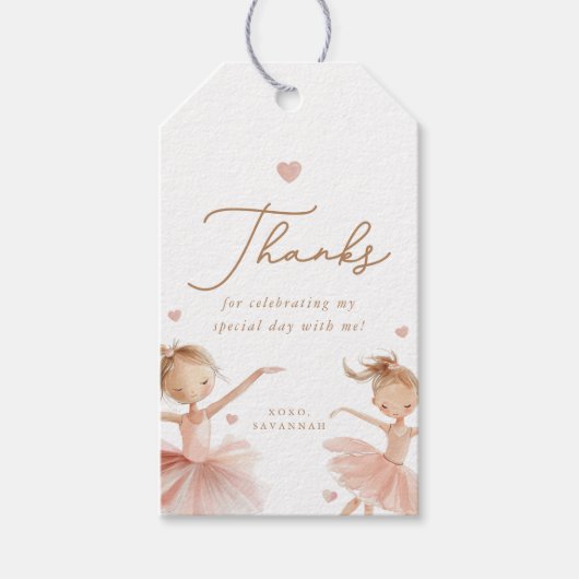 Tutu Schattigee meisjes tweede ballerina verjaarda Cadeaulabel (Voorkant)