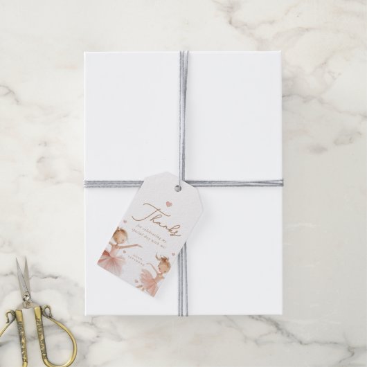 Tutu Schattigee meisjes tweede ballerina verjaarda Cadeaulabel (Met Touw)