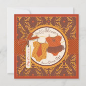 Tutu & Stropdas & Najaar Damask Vine Twins Baby sh Kaart (Voorkant)