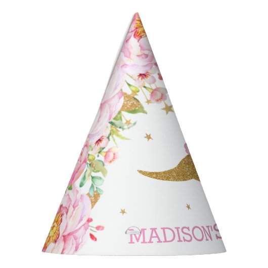 Tutu T-Rex Dinosaurus Roze Bloemen Goud Verjaardag Feesthoedjes (Links)